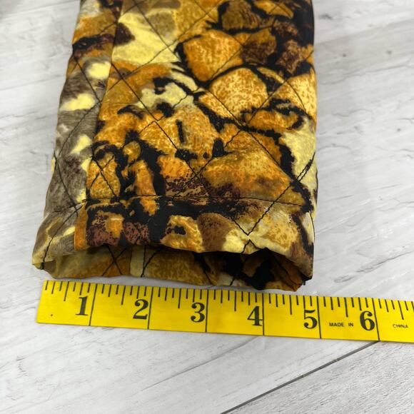 Requirements Lined Quilted Gold Brown Animal Abstract Print Button Jacket Medium - Picture 10 of 10